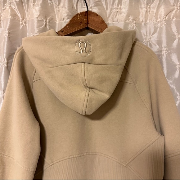 Lululemon Scuba Oversized 1/2 Zip Hoodie Sweatshirt Cropped Trench Tan - Picture 5 of 11